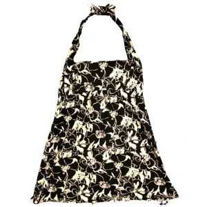 Lands’ End Black & White Floral Halter Swim Top | Flattering Fit | Size 4